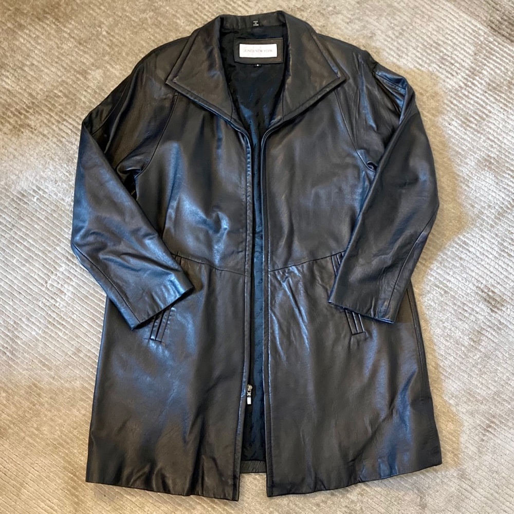 Jones New York - Women’s Leather Coat - S